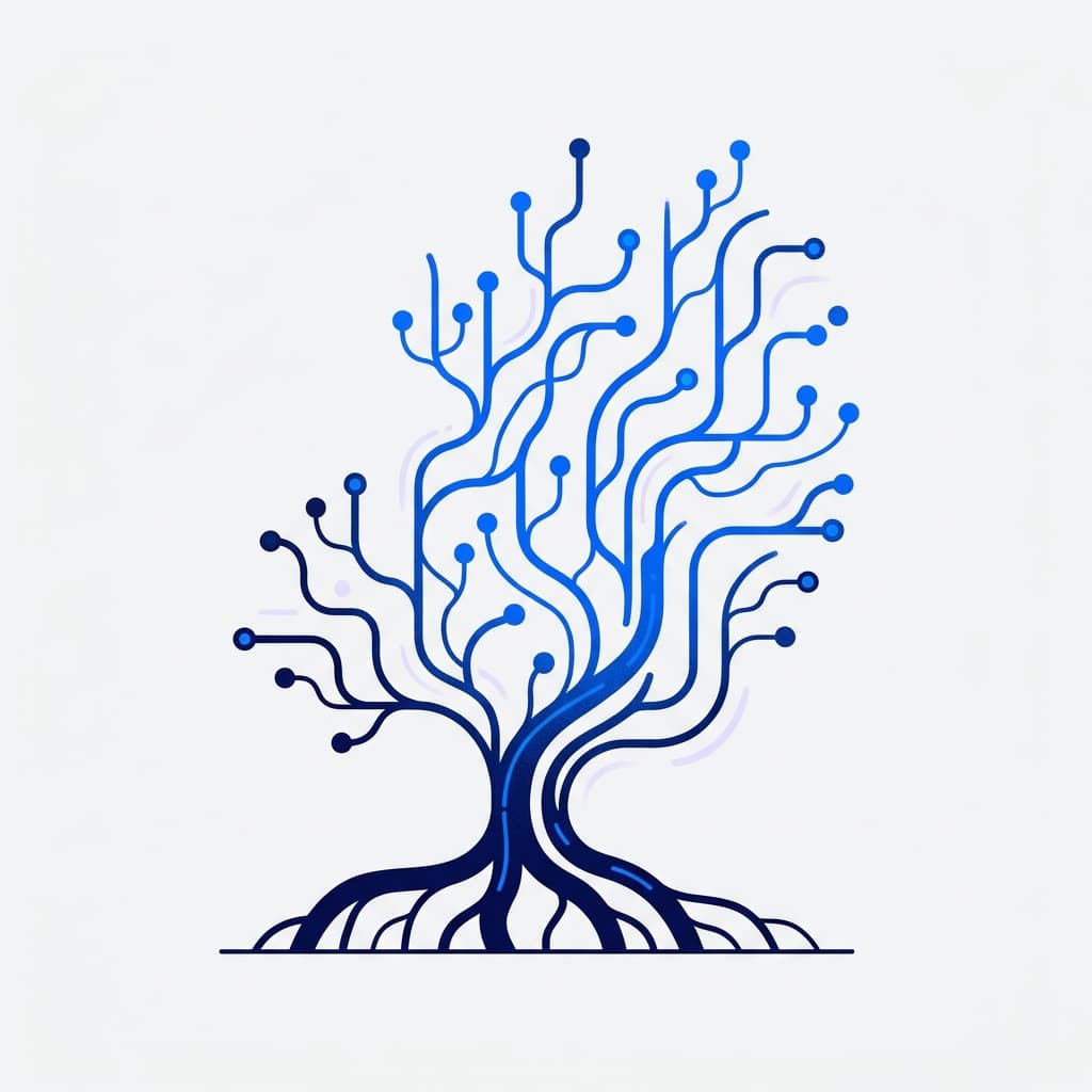 Abstract visualization of autonomous operating system in motion